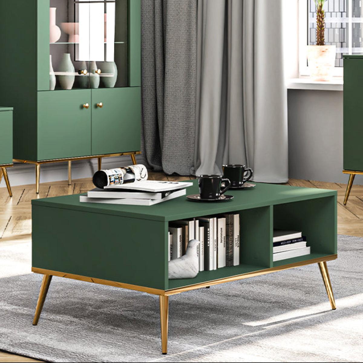 COUCHTISCH Thalia Grün - Grün, Holzwerkstoff (60/90/42cm) - Petits-meubles