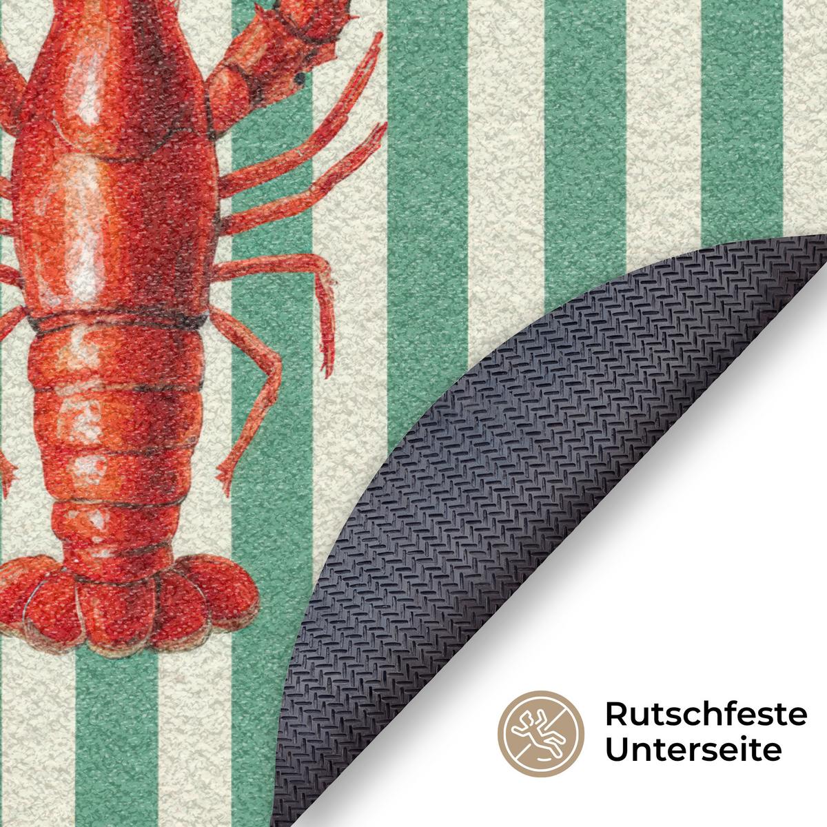 FUSSMATTE Krebs - Streifen - Realistisch - Sommerlich Schmutzmatte 120x120 cm - Multicolor, Kunststoff (120/0.4cm) - MuchoWow