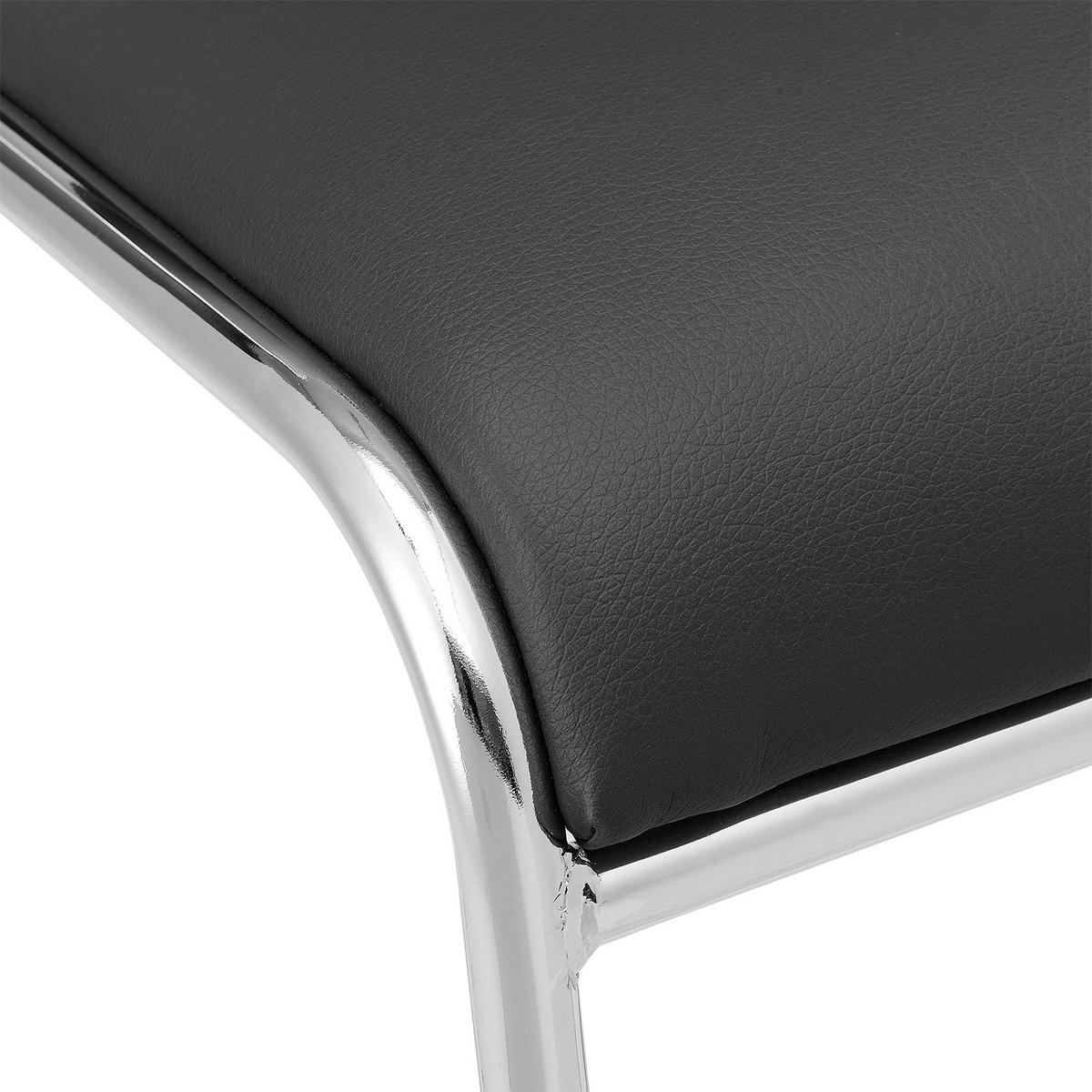 STUHL-SET 4 TLG. - Schwarz, Kunststoff/Metall (51/77/55cm) - pro.tec