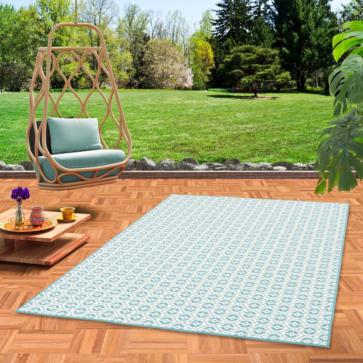 IN- UND OUTDOOR TEPPICH BEIDSEITIG CAPE COD - Türkis, Textil (160/200cm) - Pergamon