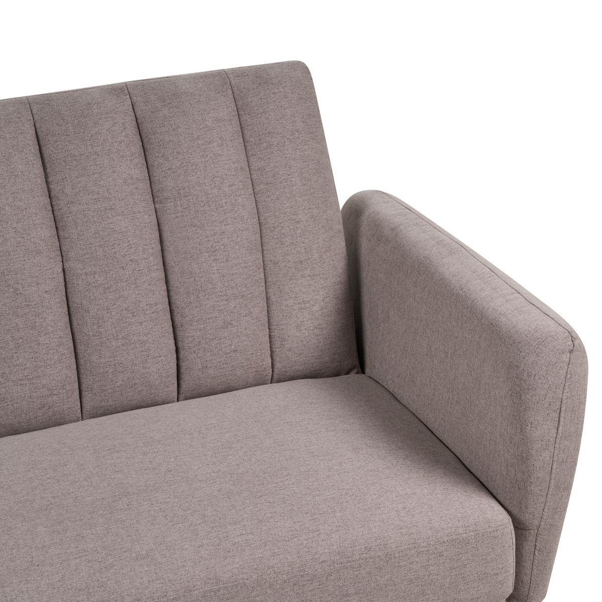 3-SITZER-SCHLAFSOFA Samtstoff hellbraun Vimmerby - Braun, Textil (212/90/80cm) - Beliani