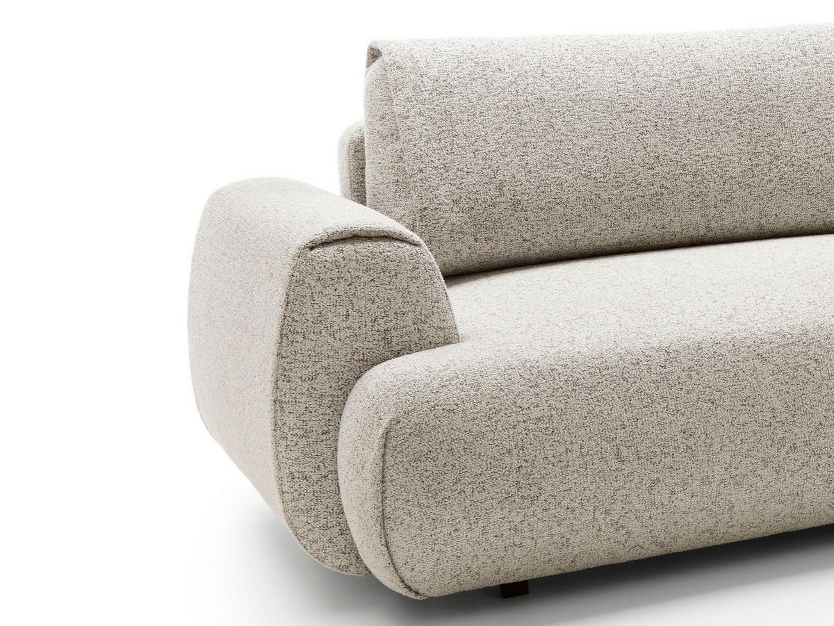 ECKSOFA ZEST Beige Geflochtener Stoff mit Schlaffunktion - Beige, Holz (270/167cm) - MASSENO