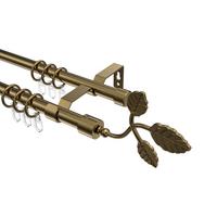 GARDINENSTANGE Olymp Alessia 100 cm, 2-läufig, 16 mm Ø Messing Antik - Messingfarben/Bronzefarben, Metall (100cm) - INTERDECO
