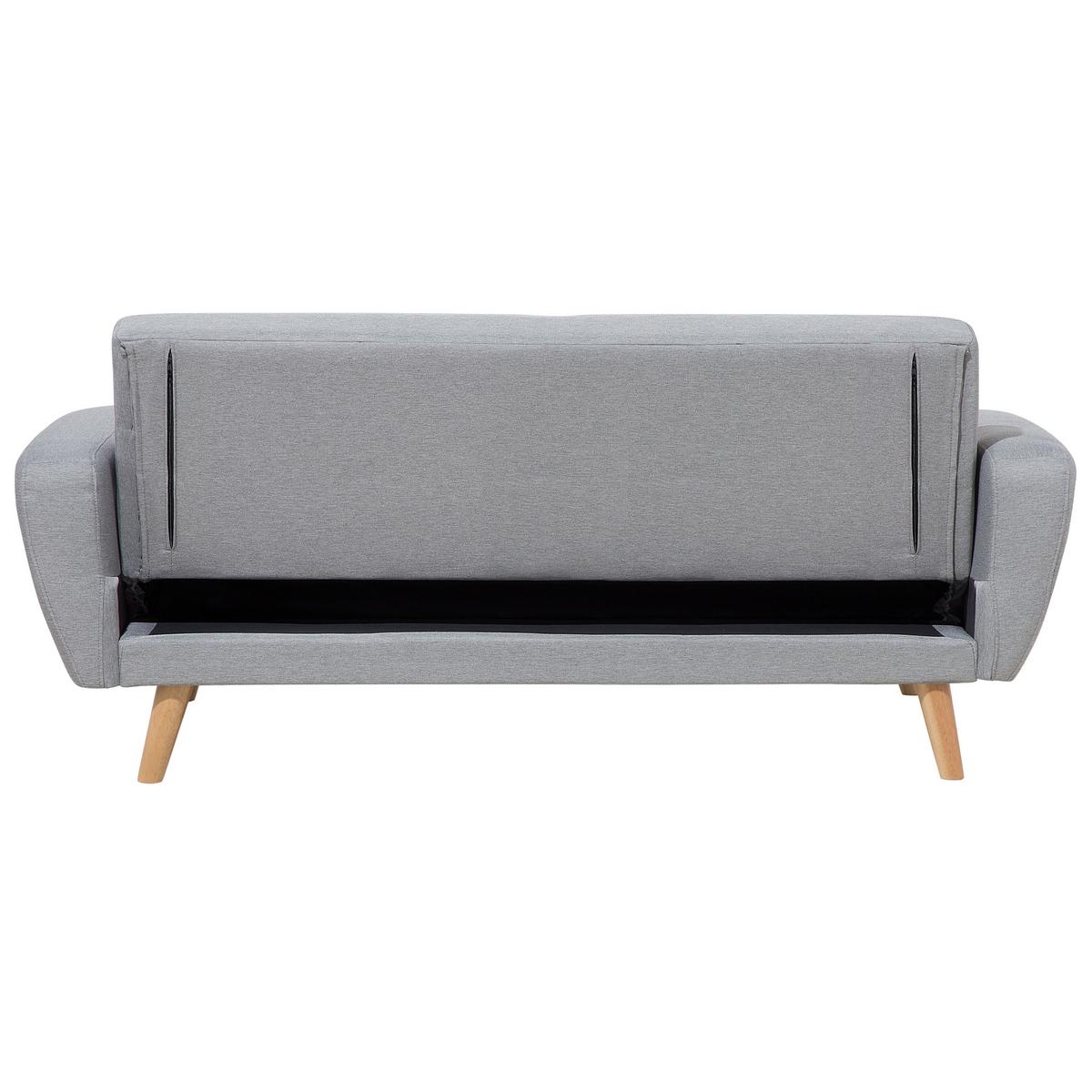 3-SITZER-SCHLAFSOFA Polyester Grau Florli - Hellgrau, Textil (214/82/85cm) - Beliani