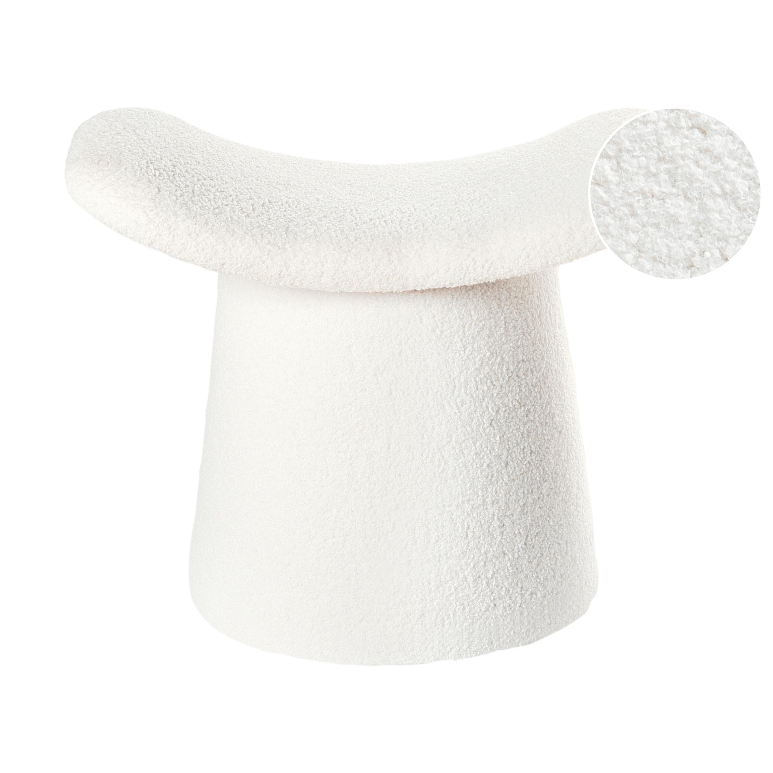 POUF Cremeweiß Riddle - Weiß, Textil (57/46/38cm) - Beliani