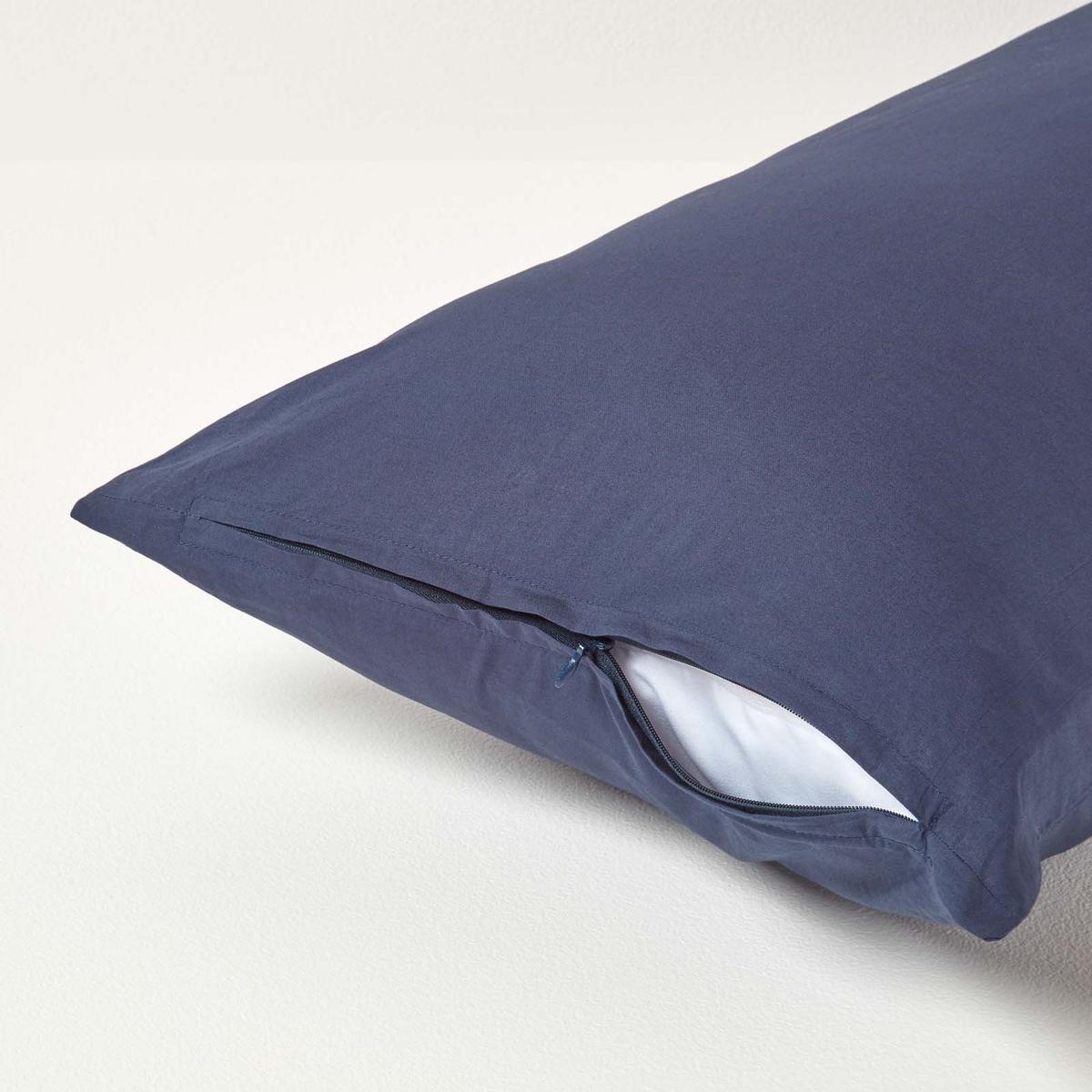 KISSENBEZUG Perkal, Ägyptische Baumwolle, Fadendichte 200 - Dunkelblau, Textil (40/80cm) - Homescapes