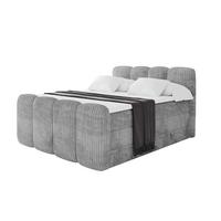 BOXBETT mit Matratze H3|H4 und Lattenrost - NINA-Z KING - 140x200 cm Tila - Hellgrau - Hellgrau, Holzwerkstoff (140/200cm)