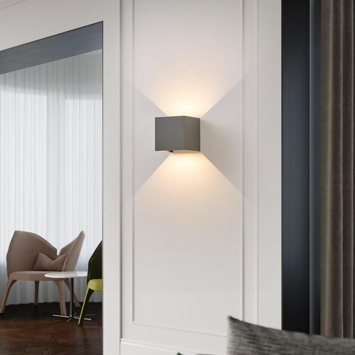 LED WANDLEUCHTE Inspiration 1er-Set - Grau, Metall (10/10/10cm) - Nettlife