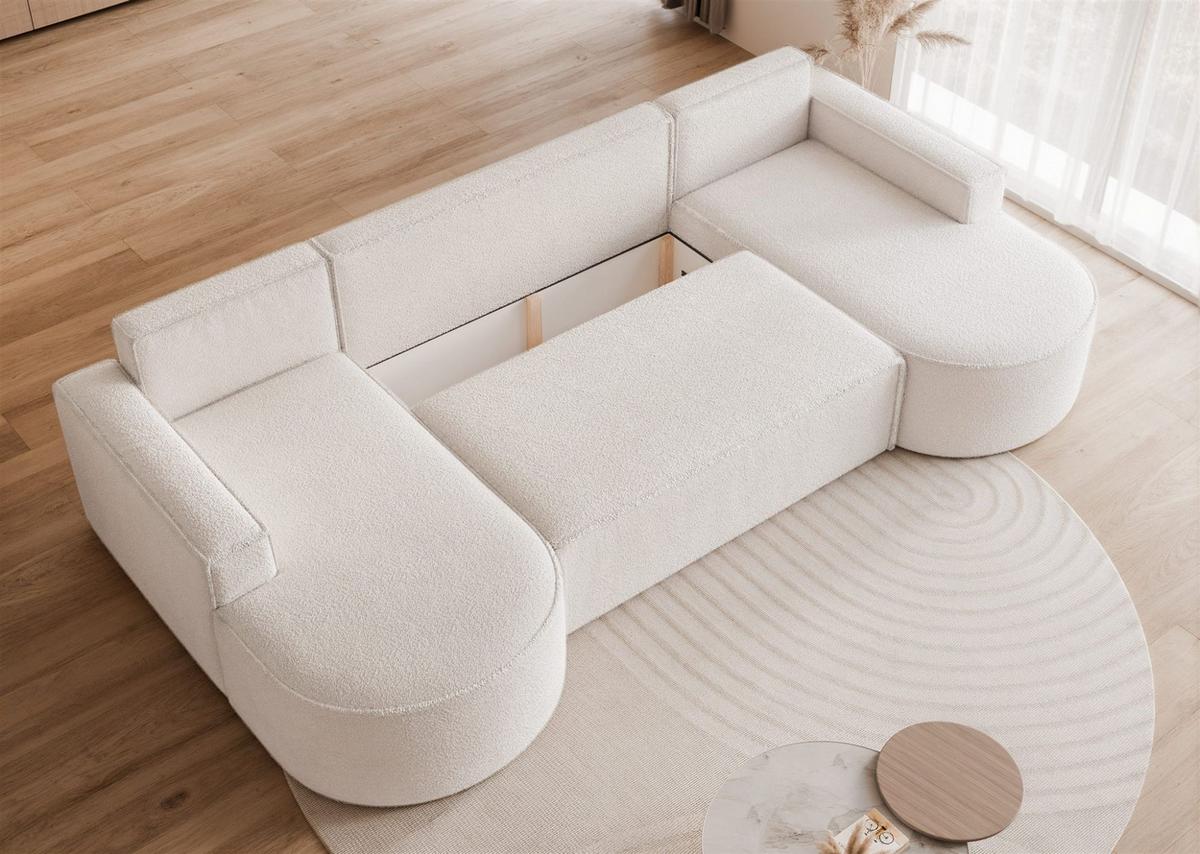 WOHNLANDSCHAFT Arlet Schlaffunktion - Creme, Holzwerkstoff/Textil (316/88/157cm) - Fun Möbel