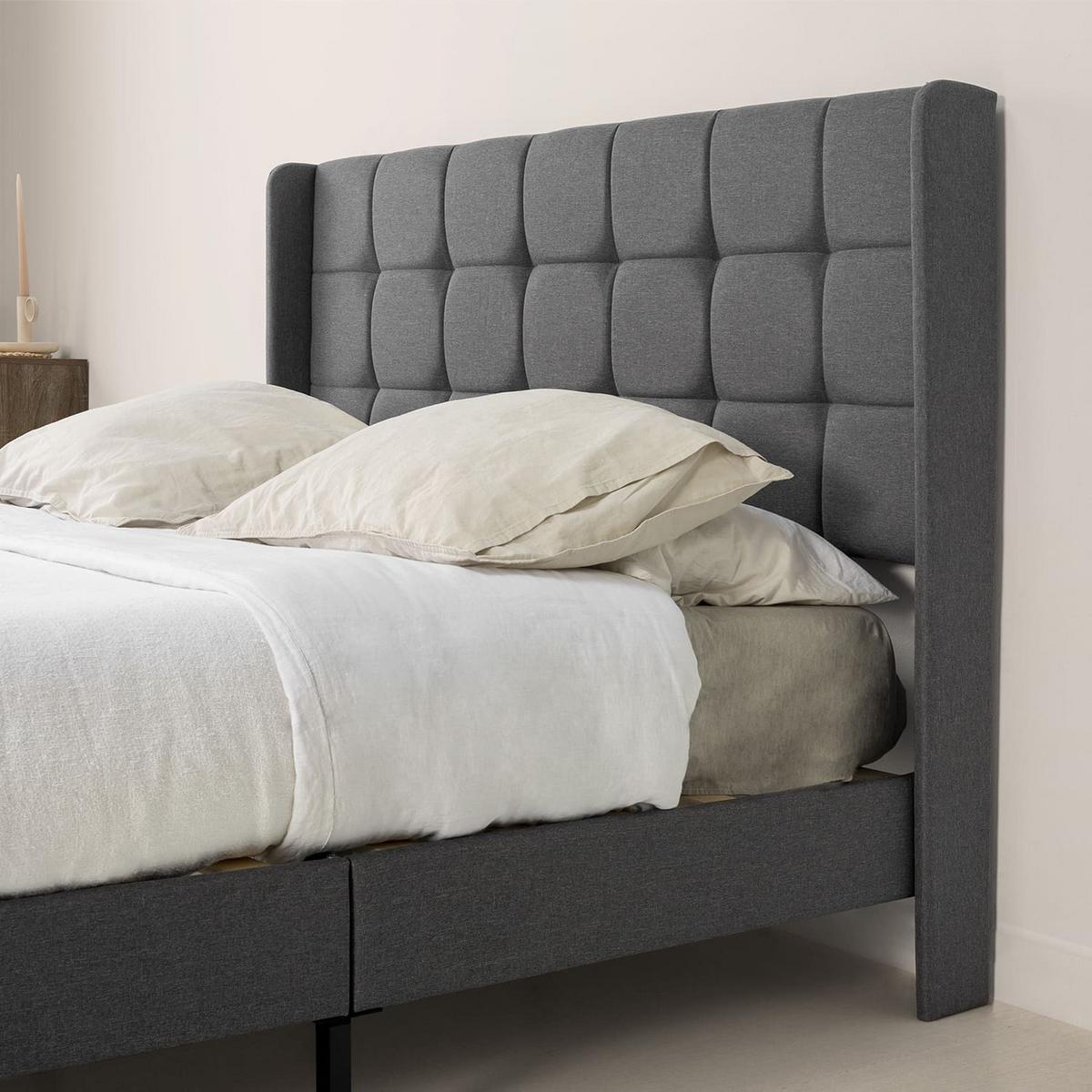 POLSTERBETT 90x190 cm Esther, Dunkelgrau - Dunkelgrau, Textil (195/96/117cm) - VS Venta-stock