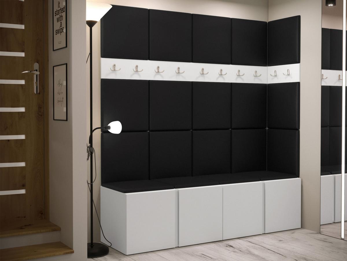 GARDEROBEN-SET Orion II - Schwarz/Weiß, Holzwerkstoff/Kunststoff (168/186/46cm) - MIRJAN24