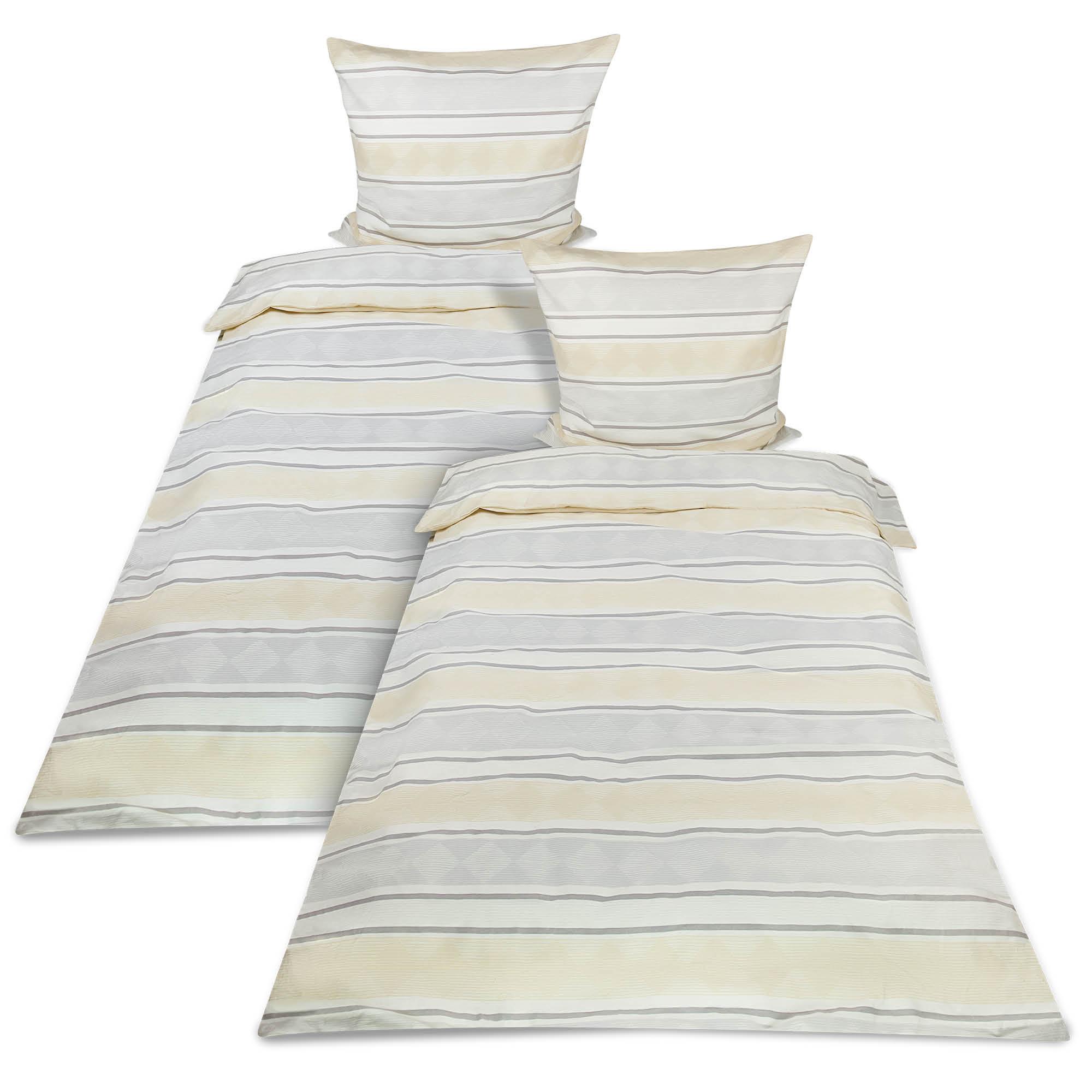 BETTWÄSCHE Viola Biber 155x220cm Beige 4tlg - Beige, Textil (155/220cm)