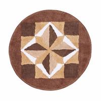 BADTEPPICH Mosaik, rund 60 cm, 100 % Baumwolle - Braun, Textil (60/60cm) - Homescapes