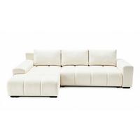ECKSOFA Ovia mit Bettkasten und Schlaffunktion, Bouclé-Stoff in L-Form - Beige, Textil (270/185cm)