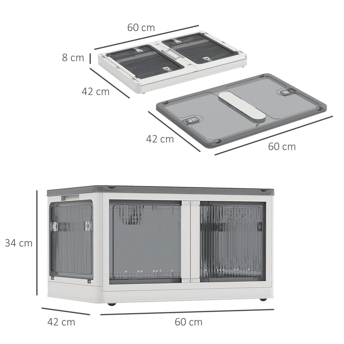 AUFBEWAHRUNGSBOX, Truhe 69L, Weiß - Weiß, Kunststoff (42/34/60cm) - HOMCOM