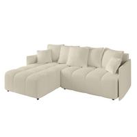 ECKSOFA Ottomane links LONLI-L 251x189x68 Creme Bouclé - Hellbraun/Creme, Holzwerkstoff/Kunststoff (251/189cm) - ALTDECOR