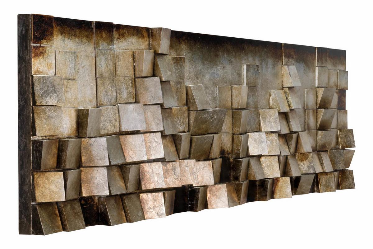 WANDBILD Gold 144/43 cm - Goldfarben, Holz/Kunststoff (7.5/43cm) - KUNSTLOFT