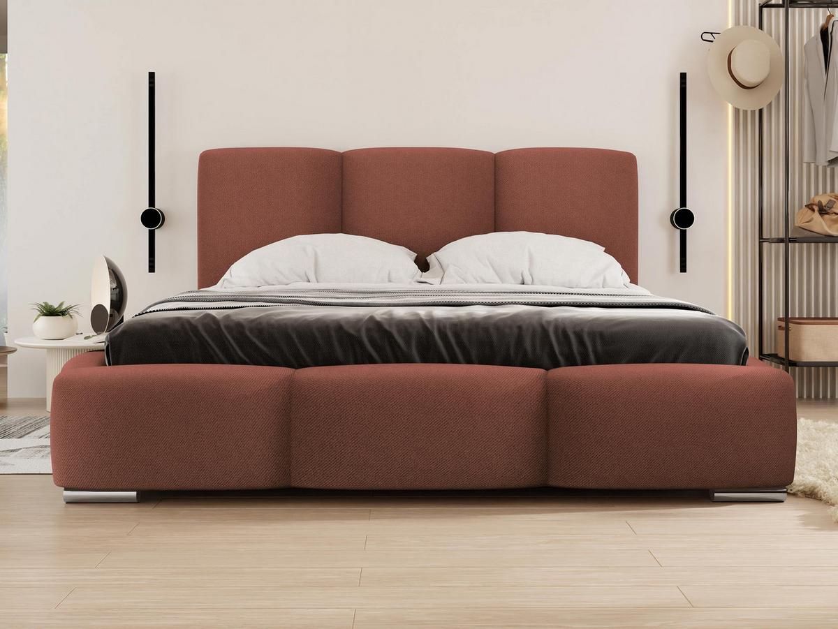 POLSTERBETT Olweria - Chromfarben/Rosa, Holz/Textil (140/200cm) - MIRJAN24