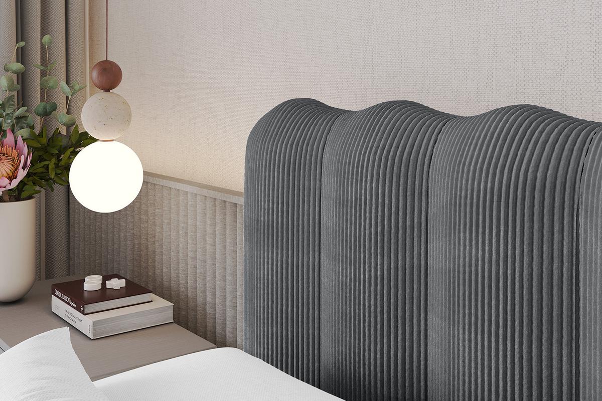 POLSTERBETT mit Bettkasten und Lattenrost, Boxbett ohne Matratze - SORA 180x200 Dunkelgrau - Anthrazit, Holzwerkstoff/Textil (180/200cm) - ALTDECOR