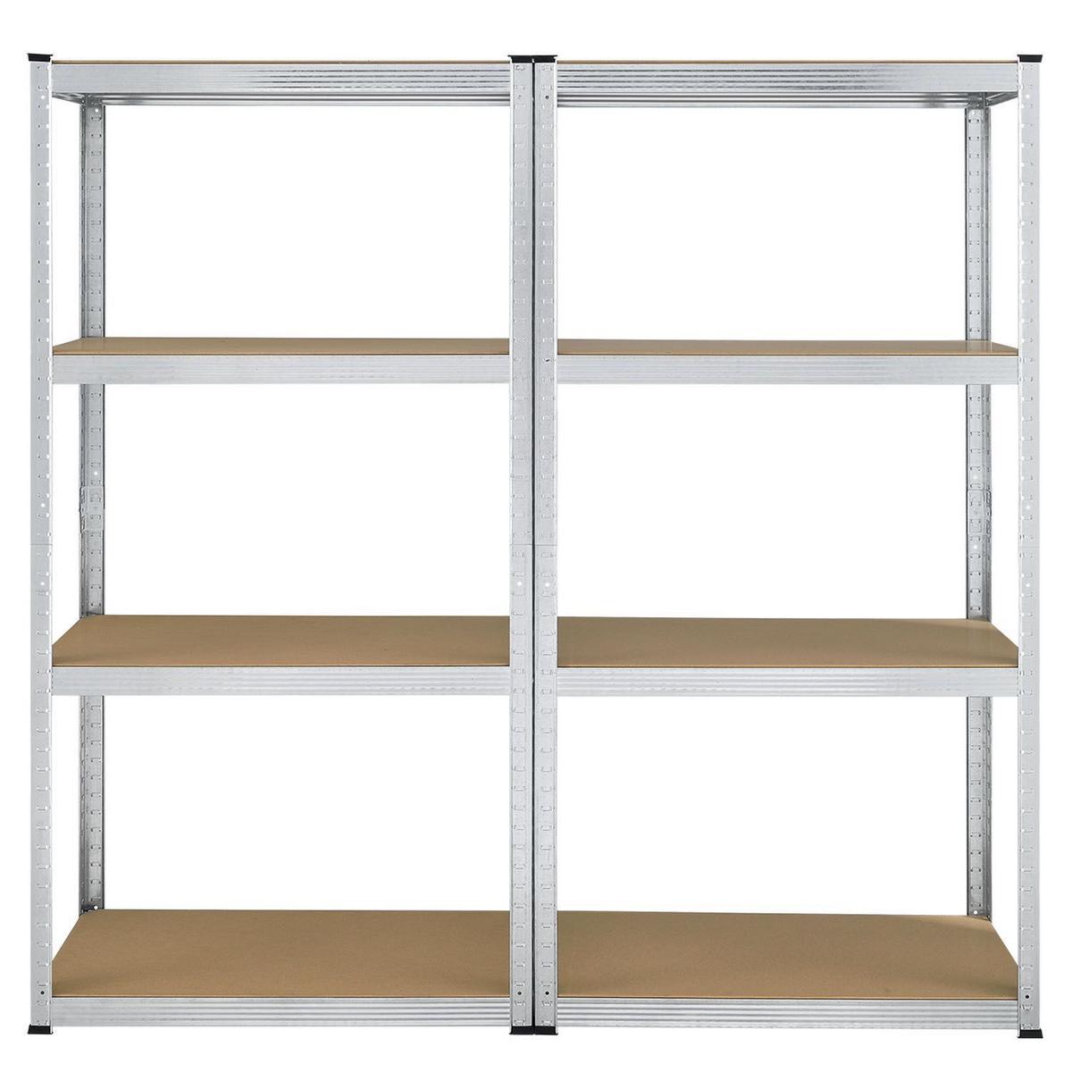 LAGERREGAL Easy verzinkt 160x80x40 cm (2er-Set) - Silberfarben, Metall (80/160/40cm) - Juskys