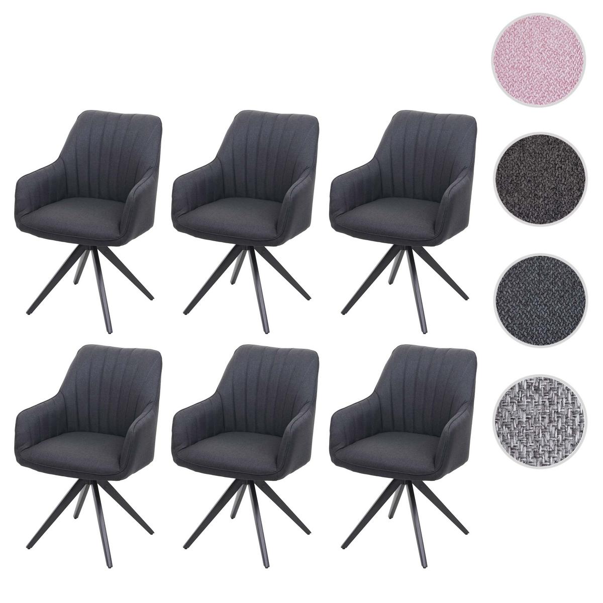 ESSZIMMERSTUHL Anthrazit 6er-Set - Dunkelgrau/Anthrazit, Textil (58/87/62cm) - MCW