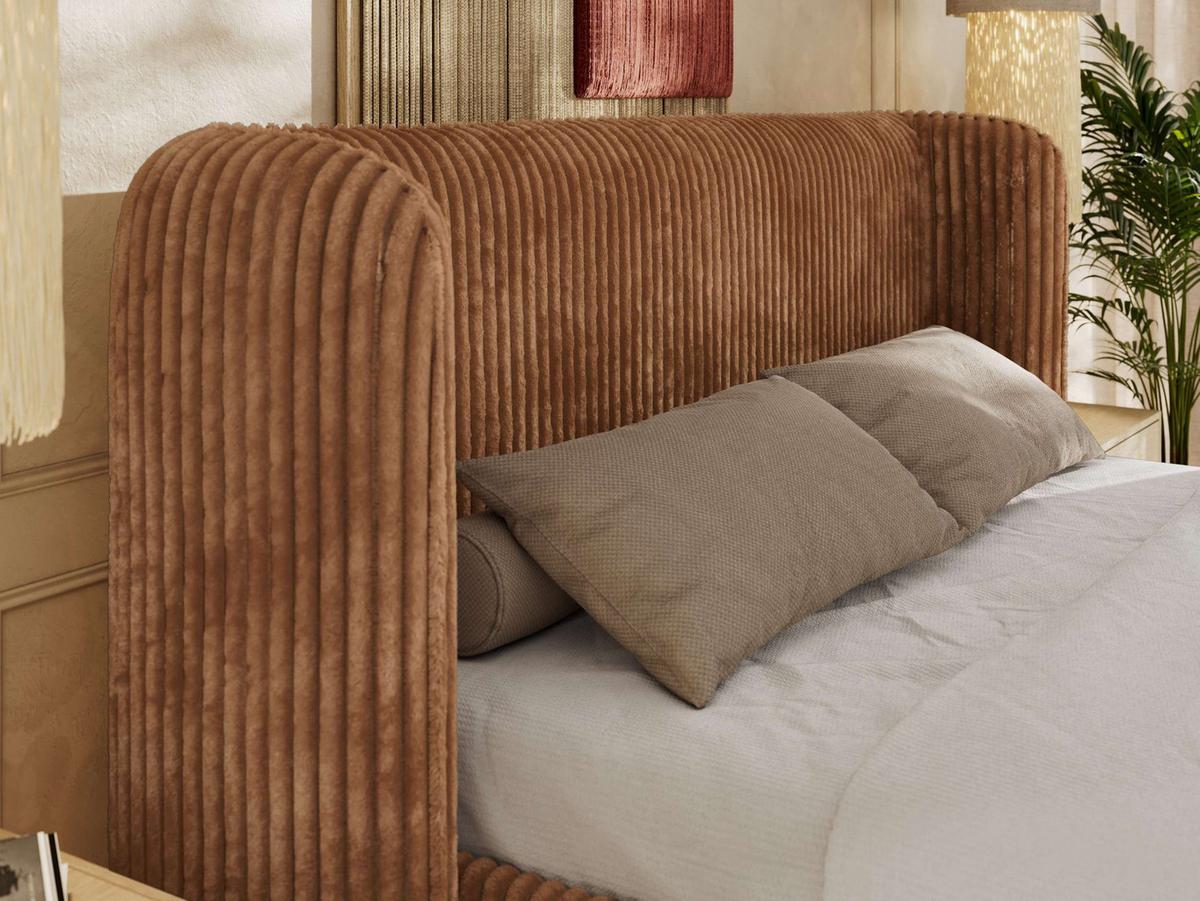 POLSTERBETT EMORA CLASSIC 180/200 - Orange Cord - Multipocket-Matratze - Orange, Textil (180/200cm) - MKS