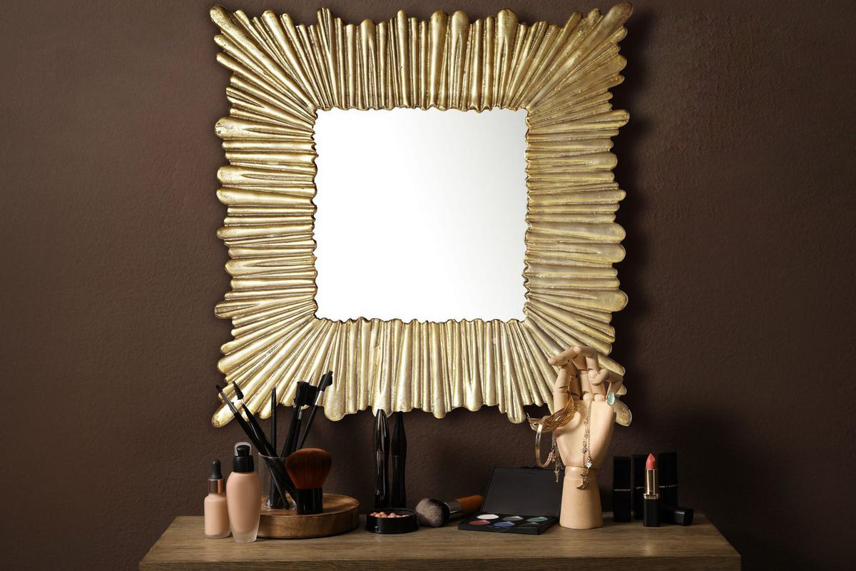 WANDSPIEGEL Quadrat Metall Gold 75x75 cm Moderner Rahmen - Goldfarben, Glas (75/75/3cm) - KADIMA DESIGN