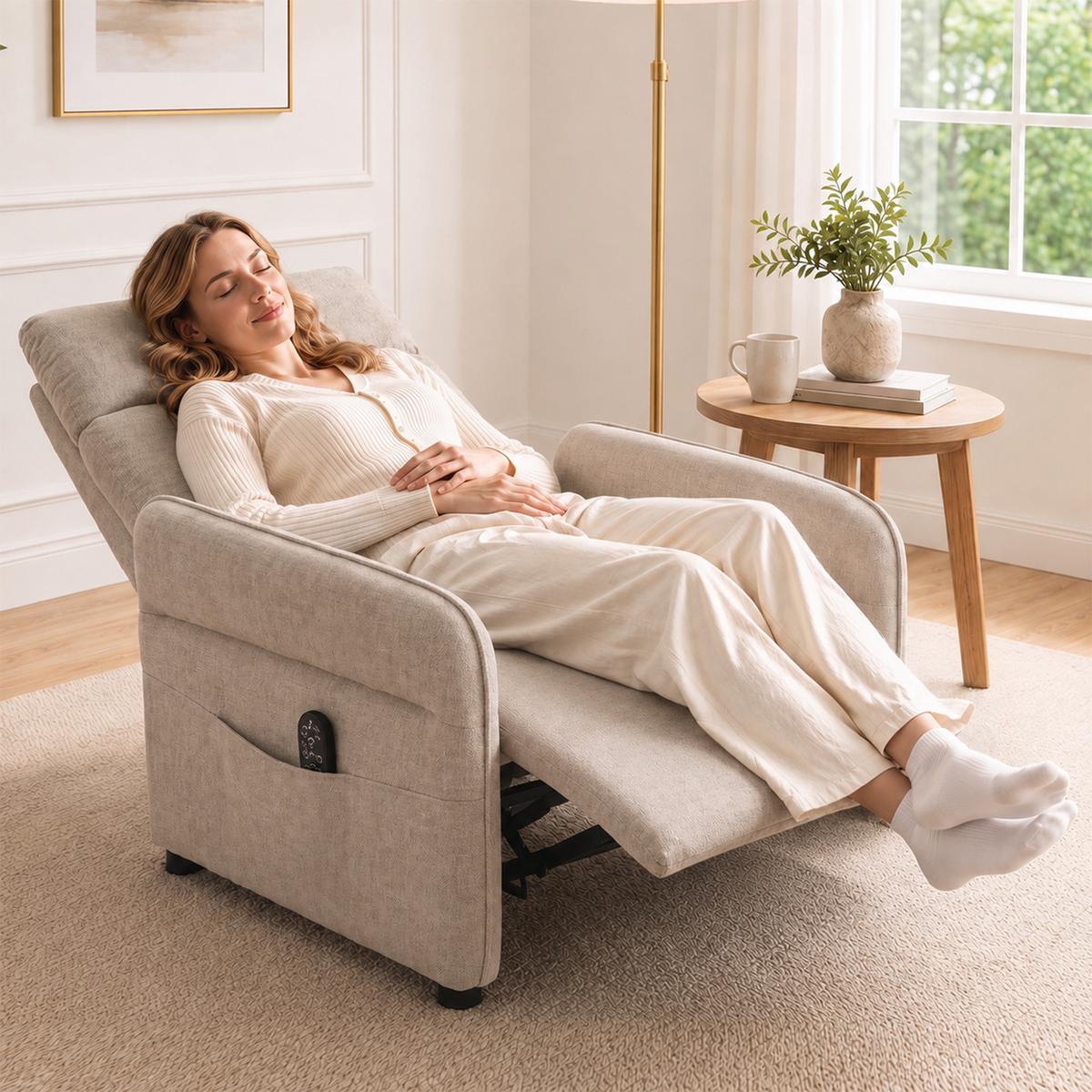 RELAXSESSEL Polyester Braun - Braun, Kunststoff/Textil (74/103/89cm) - HOMCOM