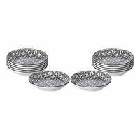 DIPSCHALEN Takeo Leaves schwarz-weiß ø 10 cm 12er Set - Schwarz/Weiß, Keramik (10cm) - Ritzenhoff Breker