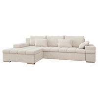 ECKSOFA Bangkok, Seite: Links - Silberfarben/Naturfarben, Holz/Textil (310/175cm) - MIRJAN24