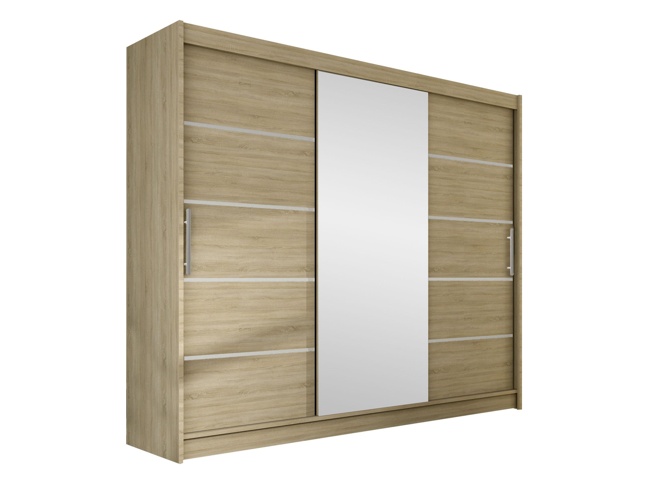 KLEIDERSCHRANK Aston VI - Silberfarben/Sonoma Eiche, Holzwerkstoff/Kunststoff (250/215/58cm) - MIRJAN24