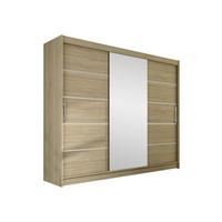 KLEIDERSCHRANK Aston VI - Silberfarben/Sonoma Eiche, Holzwerkstoff/Kunststoff (250/215/58cm) - MIRJAN24