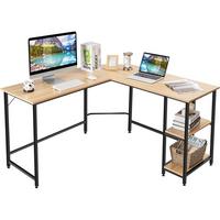 COMPUTERTISCH Natur - Naturfarben, Holzwerkstoff (138/138/75cm) - COSTWAY