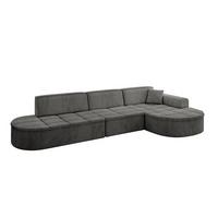 ECKSOFA Ottomane Rechts TARO-L2 - 328x171x79,5 cm Dunkelgrau - Dunkelgrau, Holzwerkstoff/Textil (328/171cm) - ALTDECOR