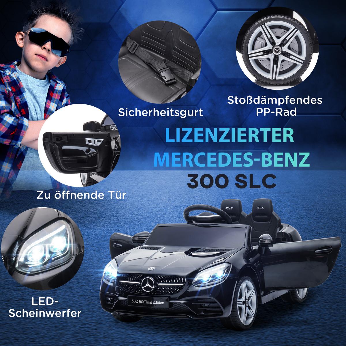 12 V Kinder Elektroauto, Kinderfahrzeug mit Ferbedienung, Kinderauto, Schwarz - Schwarz, Metall (107/62.5/44cm) - AIYAPLAY