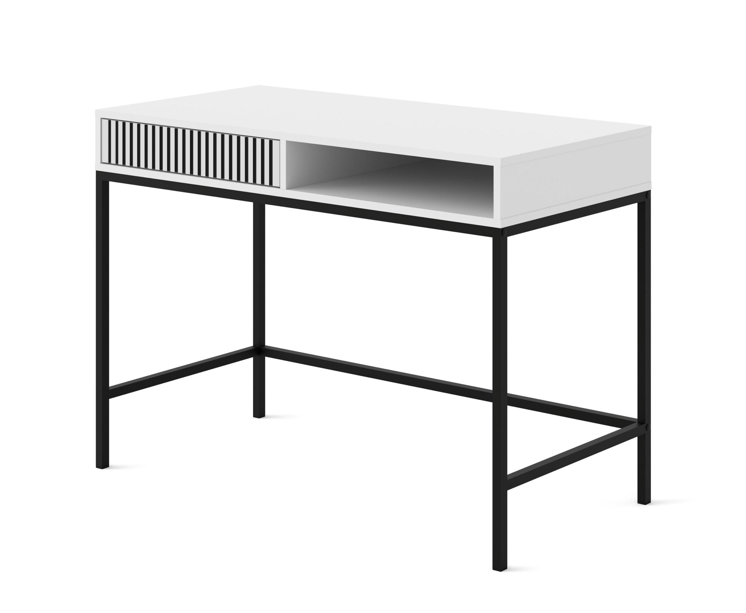 SCHMINKTISCH Weiß, Weiß-Schwarz, Schwarz 112/78/50 - Schwarz/Weiß, Holzwerkstoff (112/78/50cm) - RAUMHIRSCH FURNITURE