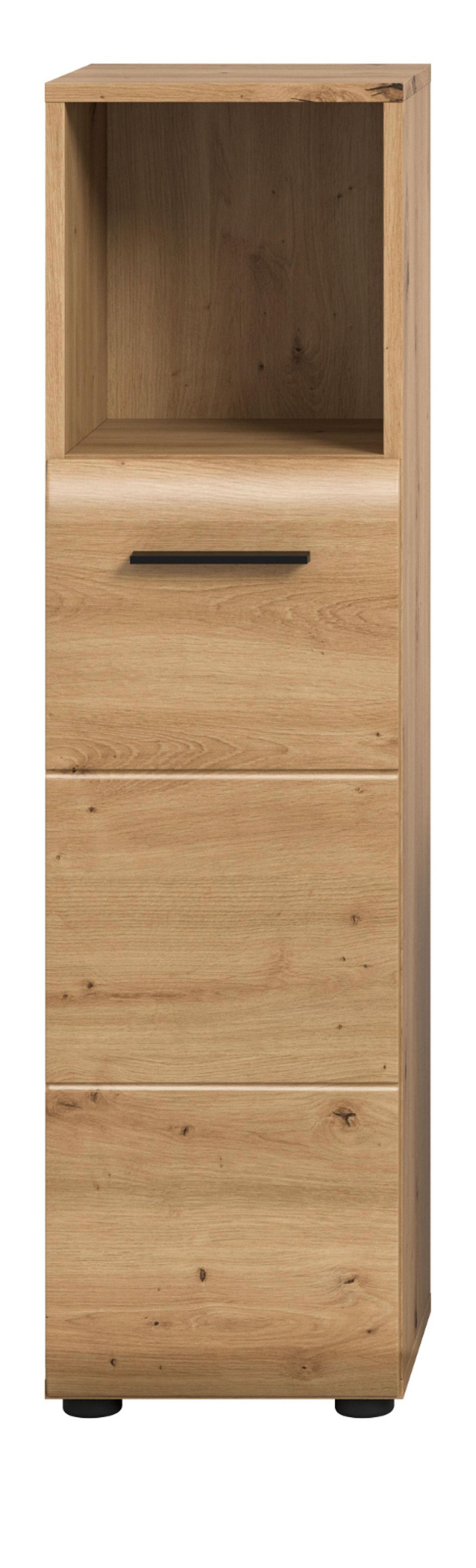 BADKOMMODE Eiche Artisan, Bad Unterschrank 30 x 110 cm mit 4 Fächern - Schwarz/Eiche Artisan, Holzwerkstoff/Kunststoff (30/110/30cm) - Inn.Furn