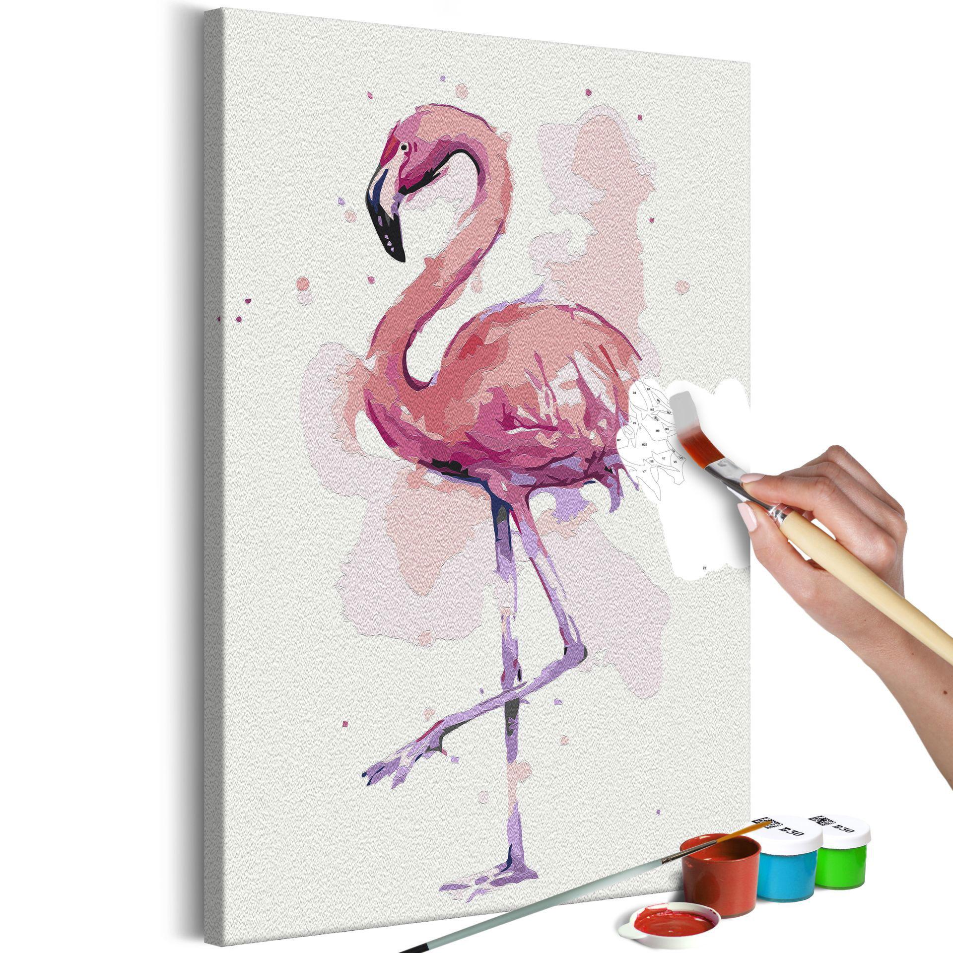 MALEN NACH ZAHLEN 40/50 cm - Pink/Weiß, Textil (1.4/50cm) - KUNSTLOFT
