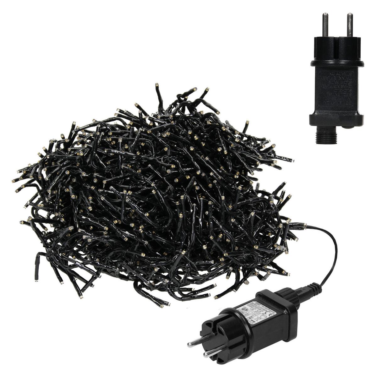 LED EISREGEN LICHTERKETTE Außen Innen Eiszapfen Weihnachtsbeleuchtung mit Timer 3,5 m 528 LED Warmweiß - Schwarz, Kunststoff (850cm) - ECD-Germany