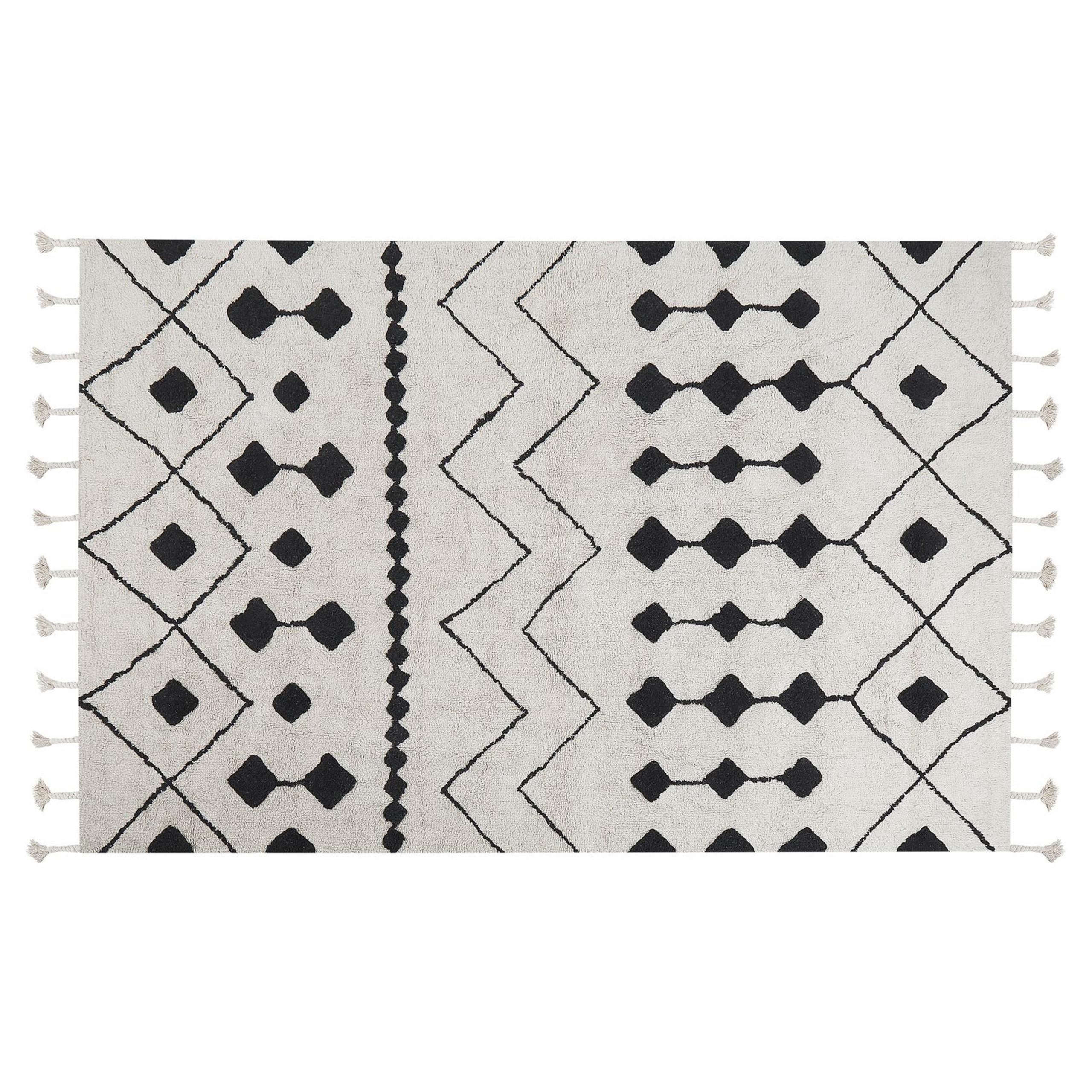 KURZFLOR-TEPPICH Khemisset 200/140 cm - Weiß, Textil (140/200cm) - Beliani