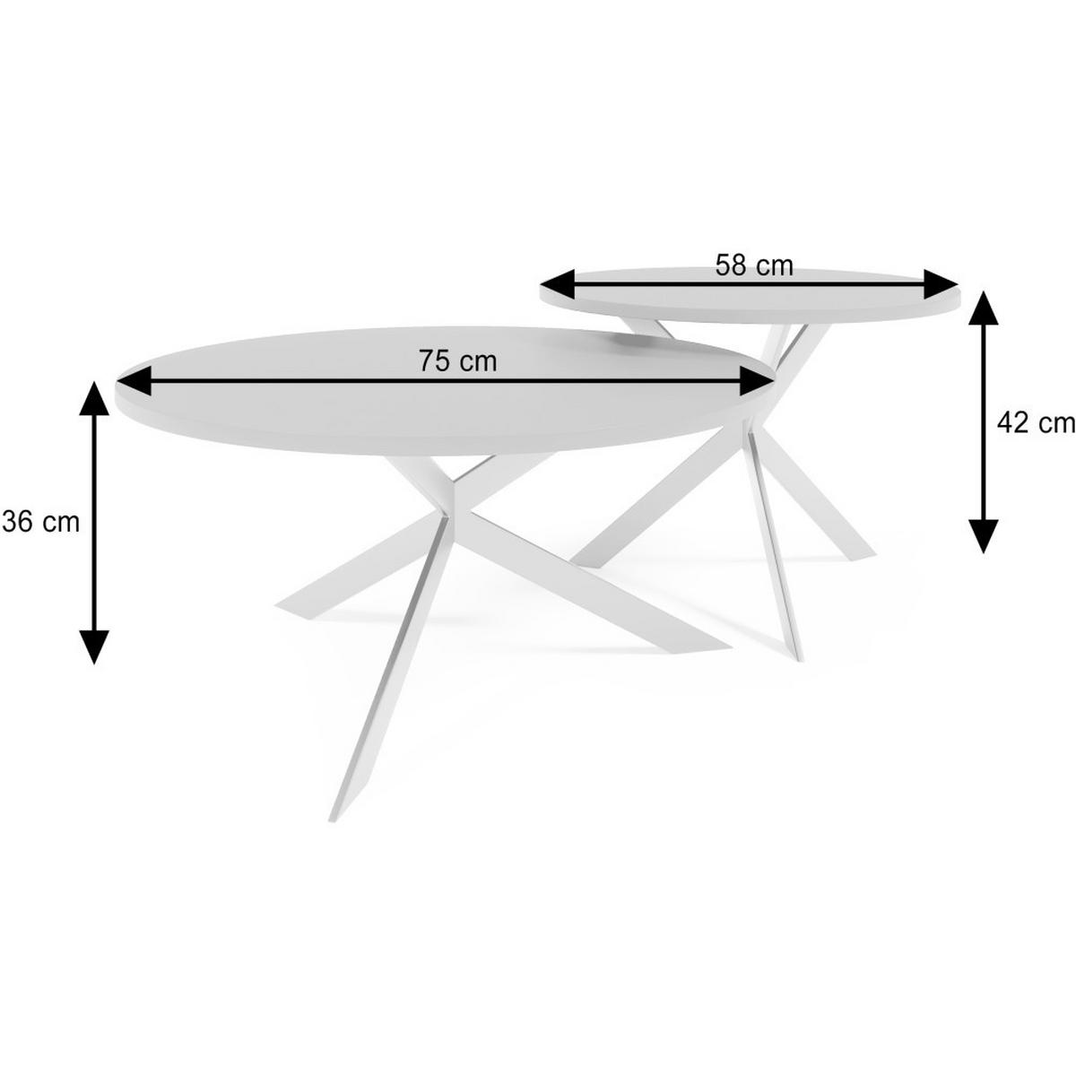 COUCHTISCH Lira, Doppel Kaffeetisch im Loft-Stil, Schwarz - Schwarz, Metall (75/75/36cm) - Beautysofa