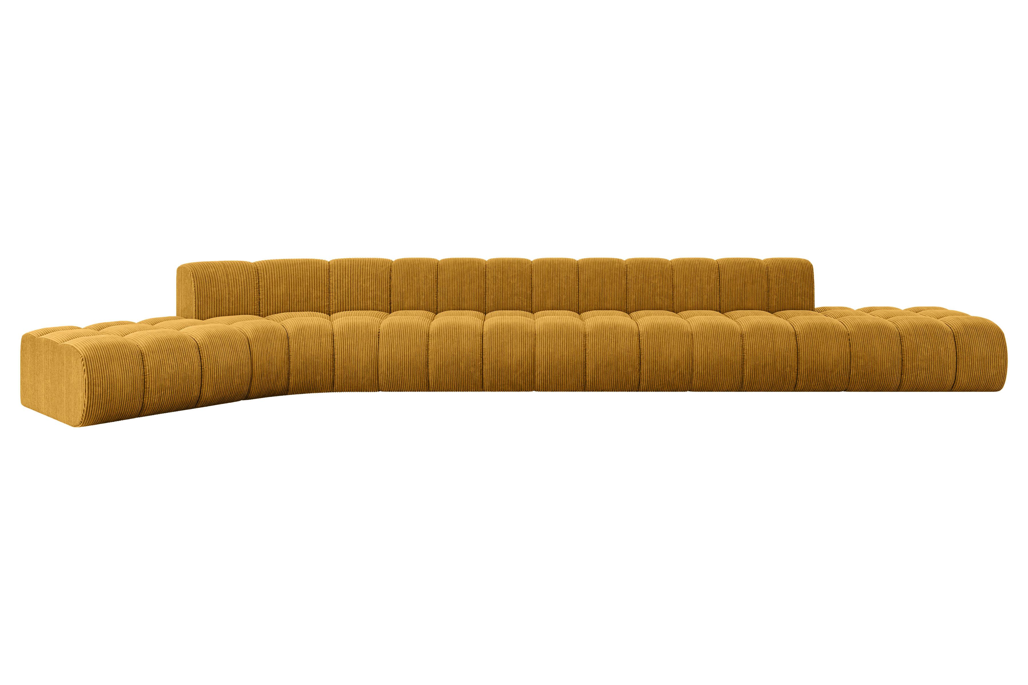 ECKSOFA modulares Sofa Solven-L3 - 562x174x70 cm Senfgelb - Currygelb, Holzwerkstoff/Textil (562/174cm) - ALTDECOR