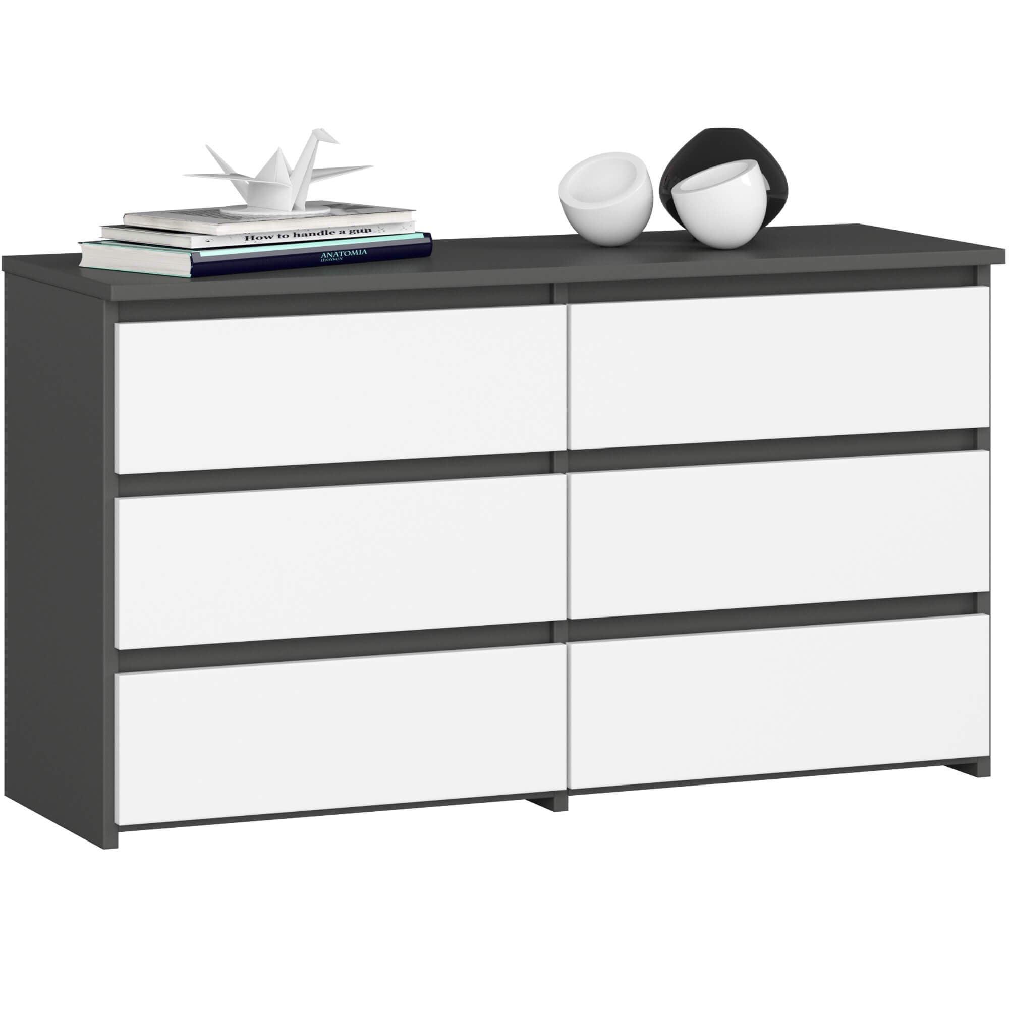 KOMMODE Graphit Grau, Weiß 57/100/35 - Weiß, Holzwerkstoff (100/57/35cm) - RAUMHIRSCH FURNITURE