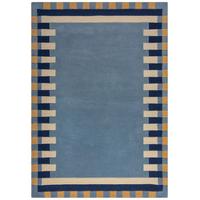 WOLLTEPPICH WENSUM, geometrisch, Blau-Gelb, 200 x 290 cm - Blau, Textil (290/200cm) - KADIMA DESIGN