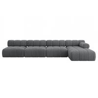 ECKSOFA modulares Sofa Razon-L3 - 380x160x70 cm Dunkelgrau Cord - Dunkelgrau, Holzwerkstoff/Textil (380/160cm) - ALTDECOR