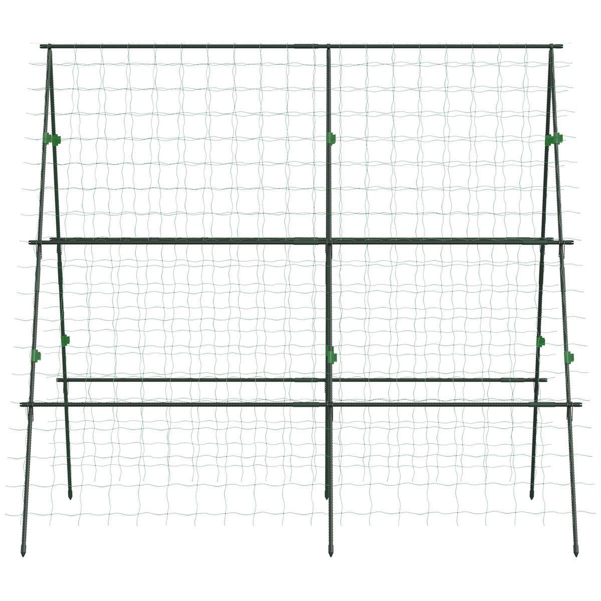 PFLANZENGITTER verstellbar, Grün, 180 x 100 x 180 cm - Grün, Kunststoff/Metall (100/180/180cm) - Outsunny