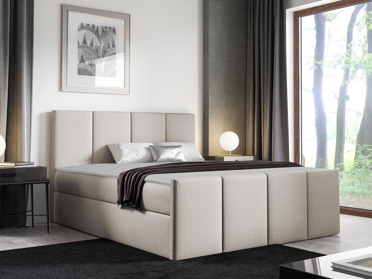 BOXBETT Lars - H3 - Creme, Holz (160/200cm) - MIRJAN24