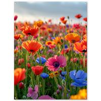 GARTENPOSTER Blumen - Mohnblumen - Farbenfroh - Natur Gartendekoration 120x160 cm - Dunkelorange, Kunststoff (120/160/0.2cm) - OnlyWow