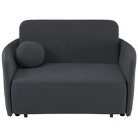 SCHLAFSOFA Paxi 145 cm - Dunkelgrau/Schwarz, Textil/Metall (145/84/106cm) - Selsey