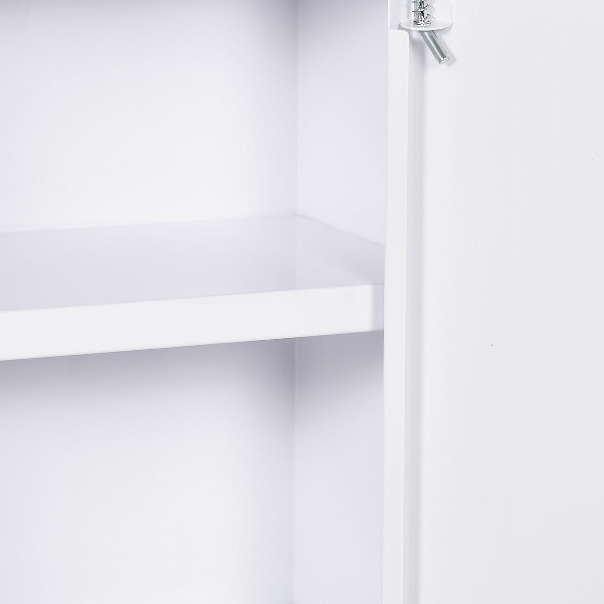 MEDIZINSCHRANK, Apothekerschrank mit 3 Fächern, 2 Schlüsseln Abschließbar, Stahl - Weiß, Metall (40/53.5/15cm) - Kleankin